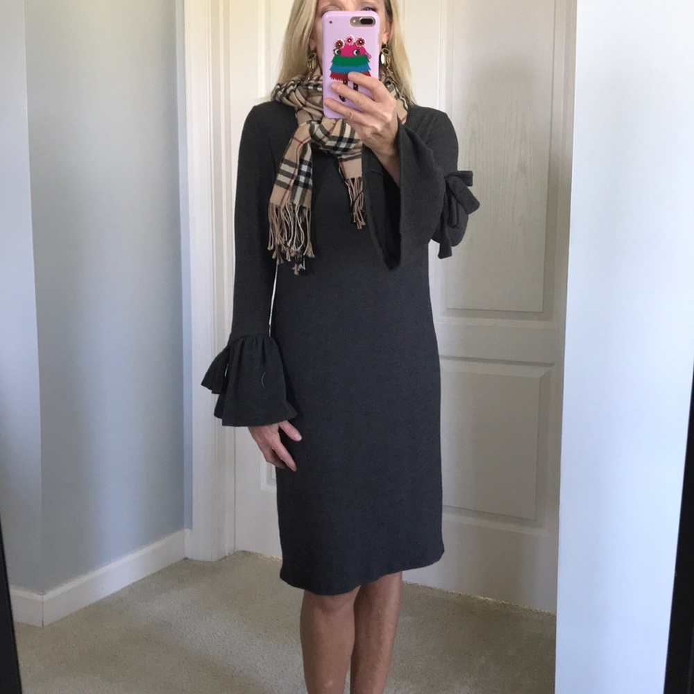 Charcoal Bell Sleeve Dress - Picture 4 of 8